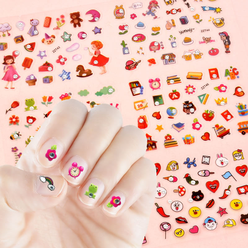 Children's Nail Stickers Nail Stickers Girl Barbie Princess Environmental Protection Baby
