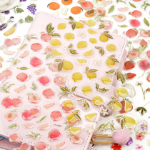 Cute Peach Strawberry Fruit Solid 3D Crystal Bronzing Gold Paste Painting Childrens Handbooks Diary Decoration INS Small Stickers