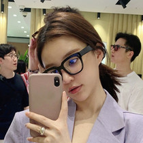 gm myopia frame flat mirror V brand men and women UNAC face star same black frame glasses