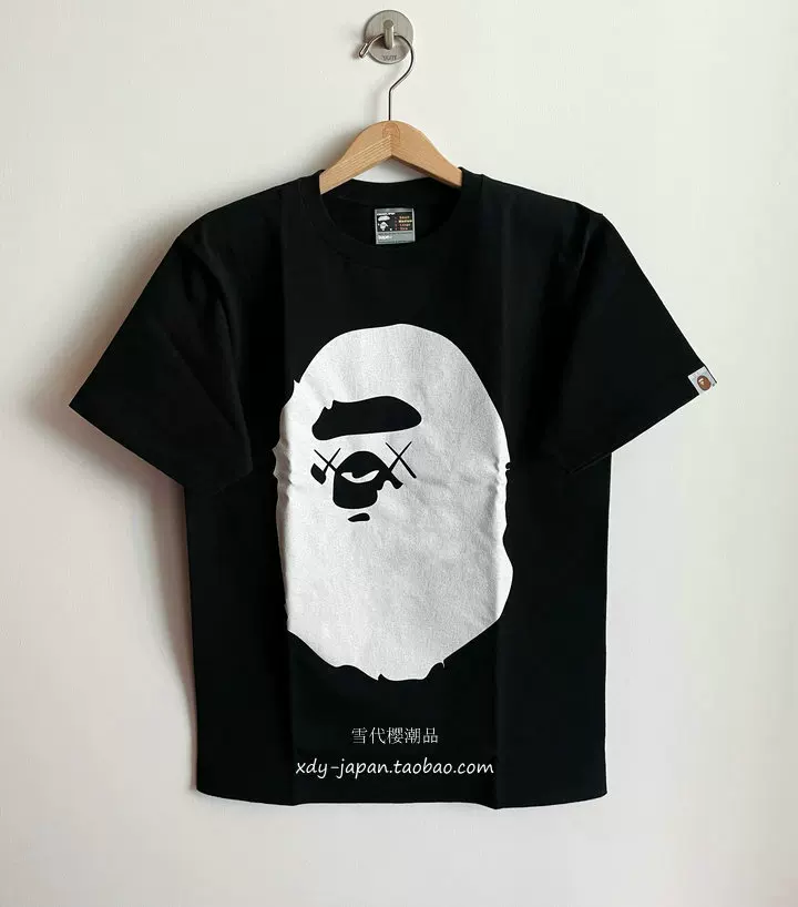 BAPE X KAWS совместная супер ограниченная белая футболка с головой обезьяны Original Fake в первый год