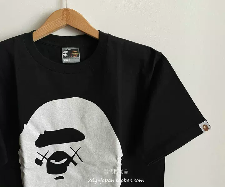 BAPE X KAWS совместная супер ограниченная белая футболка с головой обезьяны Original Fake в первый год