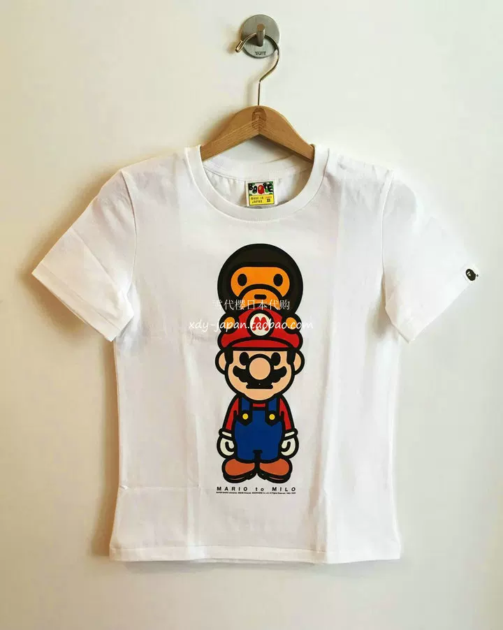 Футболка (BAPE x MARIO) лимитированная белая с принтом, размер XS