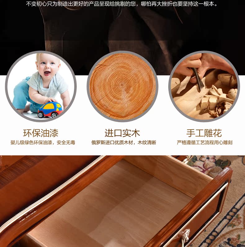 Bàn cà phê gỗ rắn Yilang Châu Âu + Tủ tivi hoàn chỉnh bộ bàn ghế, bàn ghế gỗ chạm khắc gỗ sồi Mỹ giường hơi