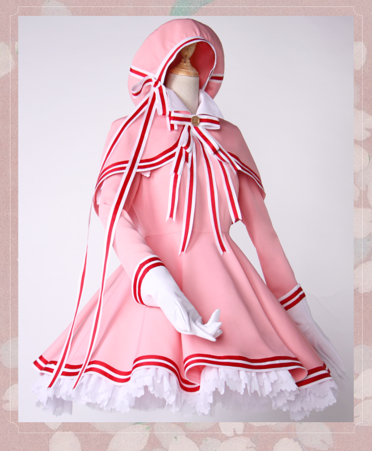 Magic card girl cherry COS quần áo mới cover dress battle battle hồng sakura cosplay trang phục trong suốt thẻ bài senya miku