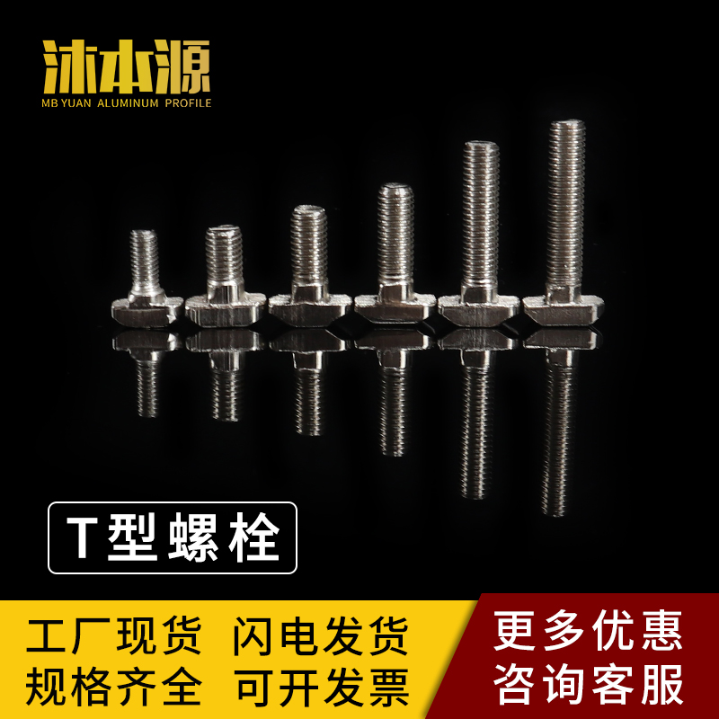 T Type Bolt 20 20 30 40 45 45 National Label Aluminum Extruded Material Rear Ship Type Carbon Steel Screw Manufacturer Direct