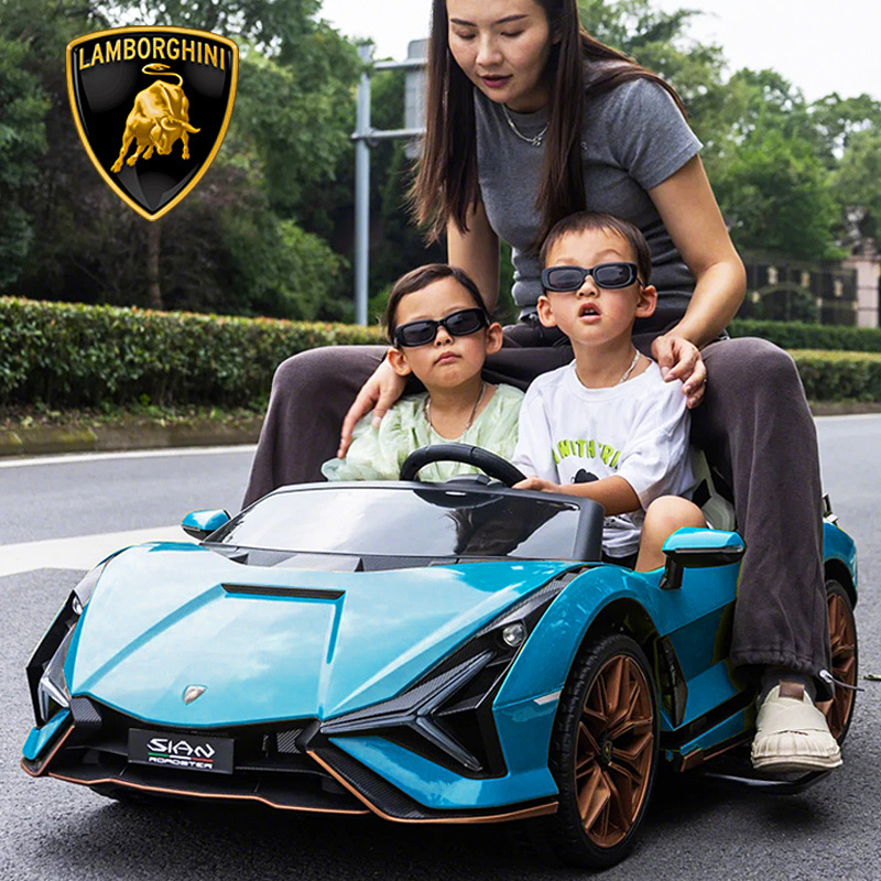 Two-Seater Lamborghini Children's Electric Car, Four-Wheel Toy That Can Accommodate Adults, with Remote Control, Parent-Child Sports Car
