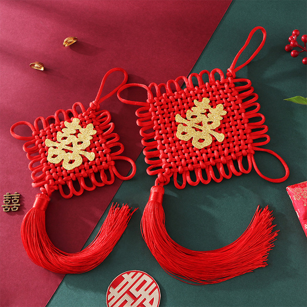 Chinese Knot Wedding Pendant Living Room Large Background Wall Small Size Decoration Wedding Scene Layout New House Supplies