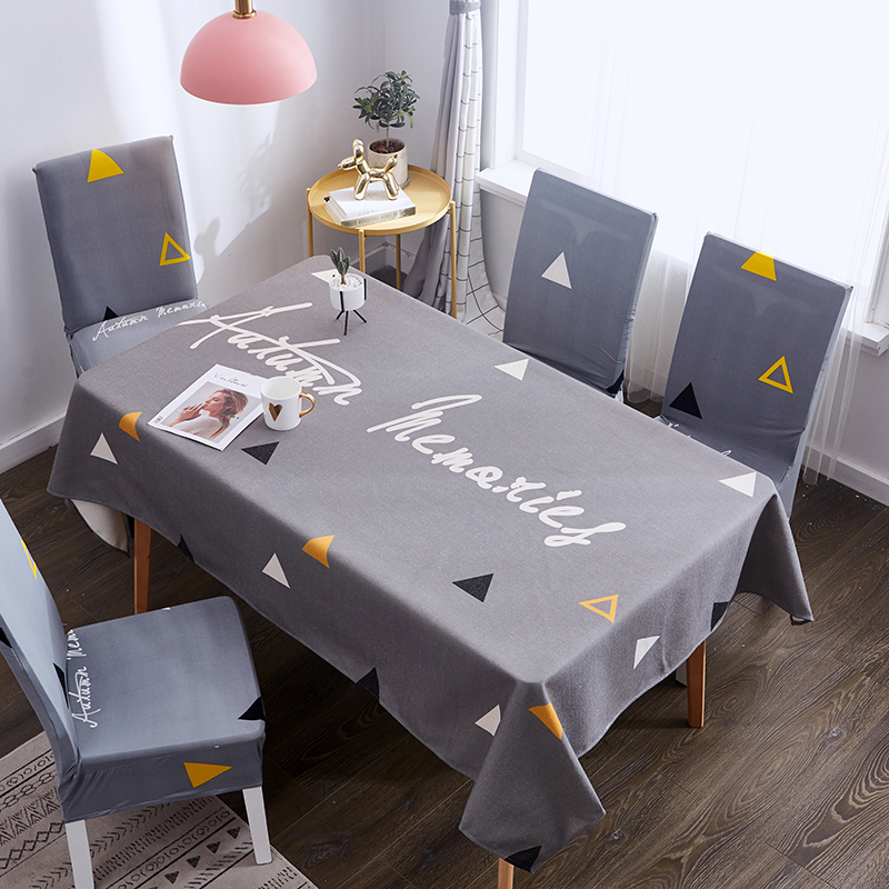 Waterproof table cloth anti-oil and burn-free Nordic style rectangular table cloth universal elastic chair cover all-bag stool cover