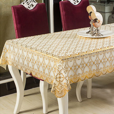 Tablecloth waterproof and oil-proof PVC disposable anti-scalding table mat tablecloth European bronzing rectangular coffee table cloth plastic tablecloth