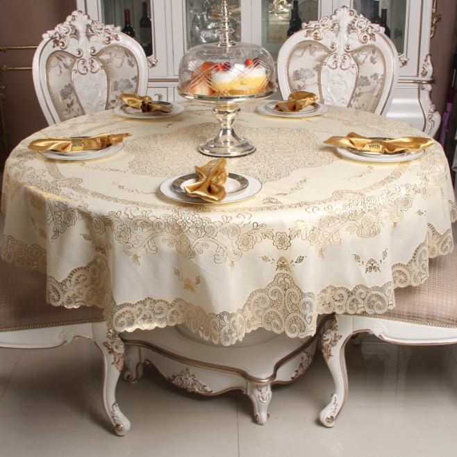 Round table tablectable cloth waterproof anti-oil PVC European-style home table cloth table cloth anti-burn plastic 180 round table cushion