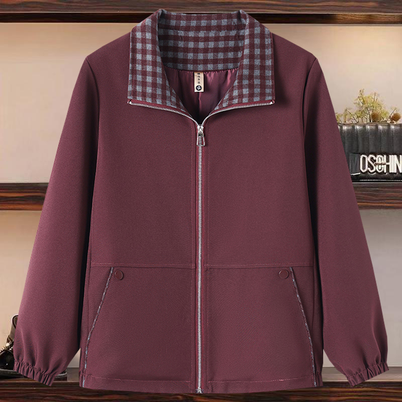 Fashionable Mother's Clothing Thin Jacket Casual Women's Trench Coat Spring and Autumn Short Style 50-Year-Old Belly-Covering Slimming Coat