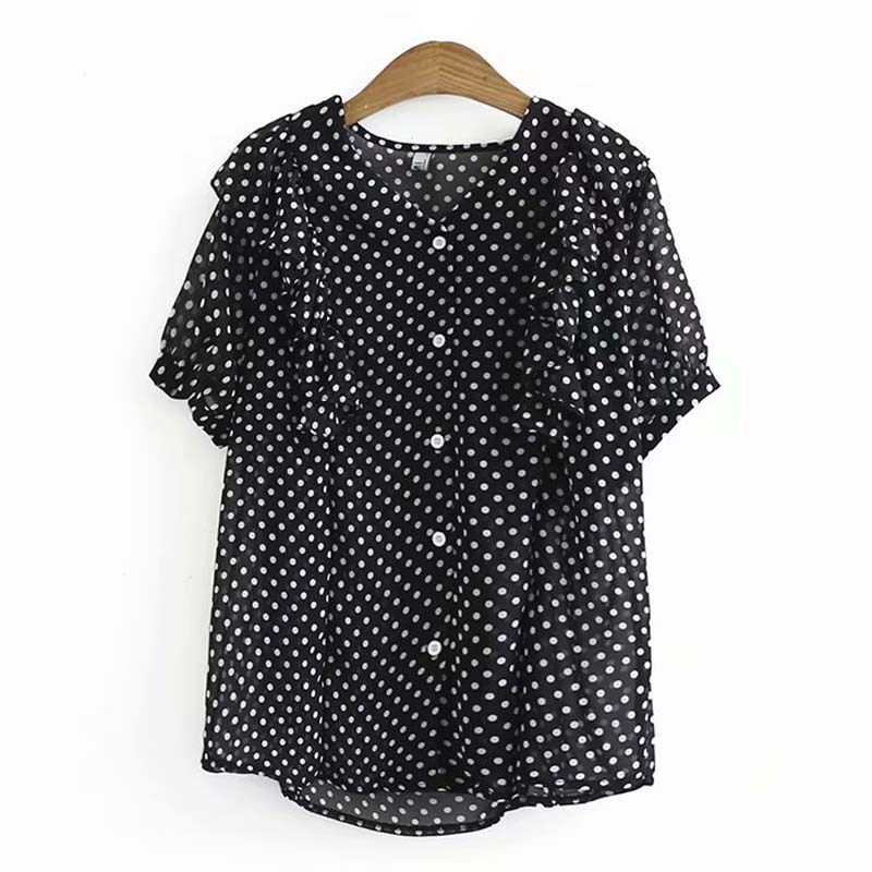 Summer new large - yard women's clothing 2020 fashion wavepoint middle - aged shirt fashion 40 year old meat shade sniff shirt