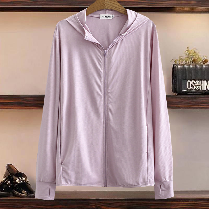 Middle and old age summer clothing sunscreen plus fattening up to 200 catty and even cap thin jacket with fat mother Temperament Woman Coat