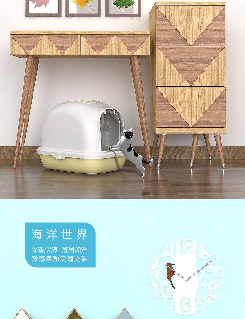 Hộp xả rác TOMCAT không gian kín hoàn toàn viên nang mèo lớn có thể được sử dụng cho mèo khử mùi nồi cát - Cat / Dog Beauty & Cleaning Supplies bàn chải lông mèo