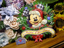 Spot★Jim shore new Christmas wreath shape Mickey large decorative plate decoration wall decoration