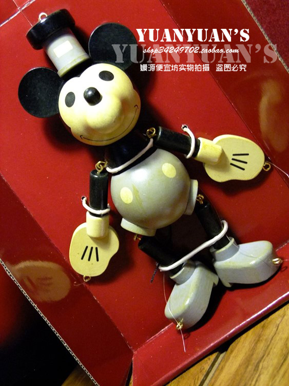 tokyo disneyland high end collection vintage steam retro mickey jumbo wooden marionette