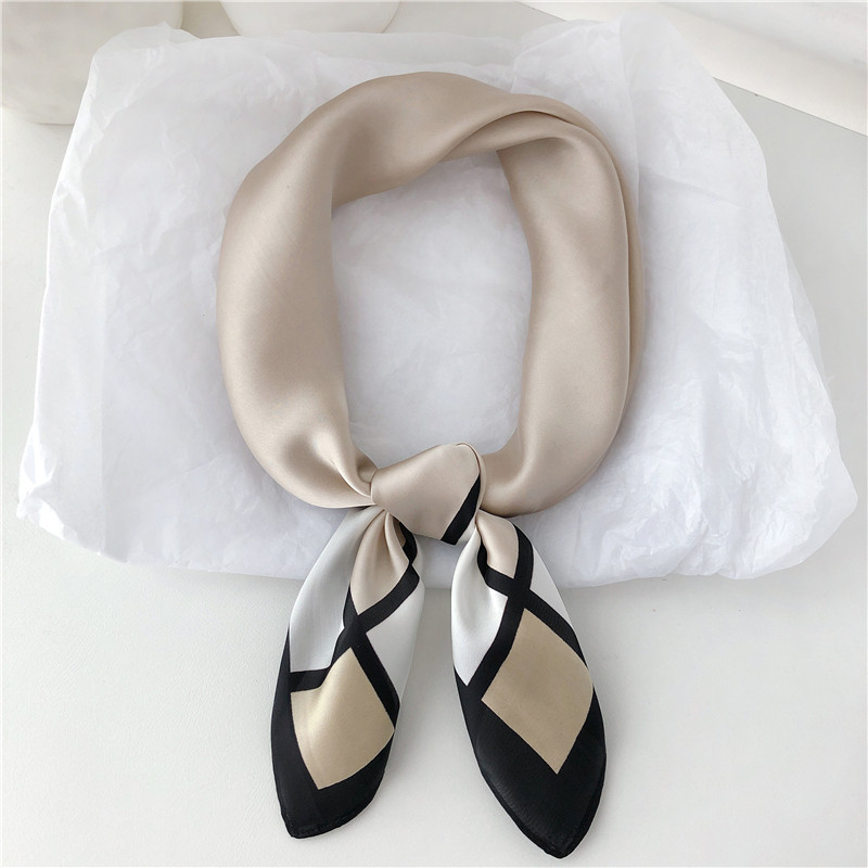 South Korea Little Scarf Women's Spring Autumn Season 100 Hitch Career Little Scarf Summer Chic Hair with Decorative Vintage Korean Version Little Silk Scarves