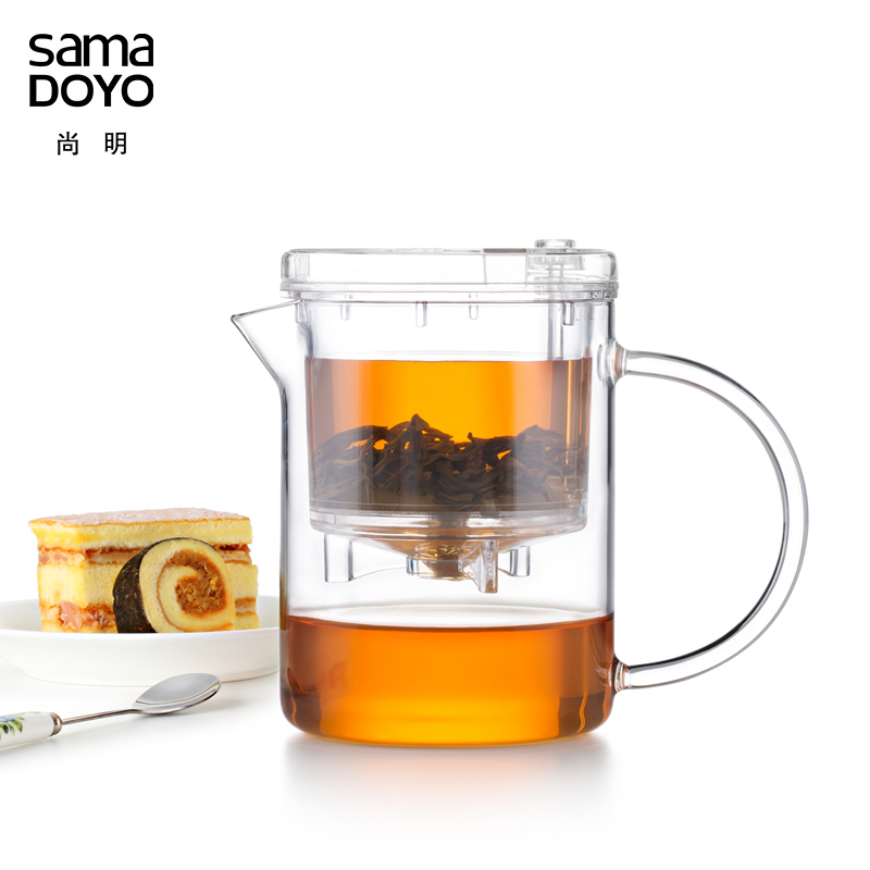 Shang Ming Elegant cup Glass teapot Small teapot Filter teacup Office single tea set Simple brewing teacup