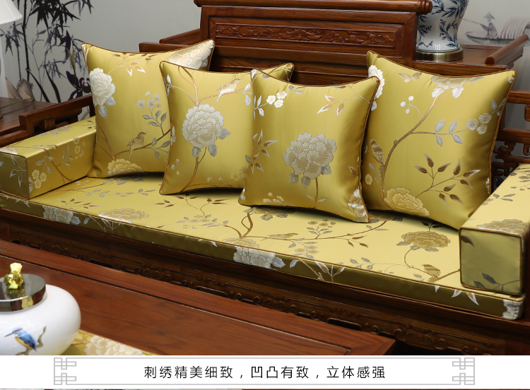 Tân cổ điển Trung Quốc đệm gỗ hồng mộc Đồ nội thất bằng gỗ rắn Luohan nệm năm vòng đệm ghế bốn mùa tùy chỉnh làm đệm ghế gỗ