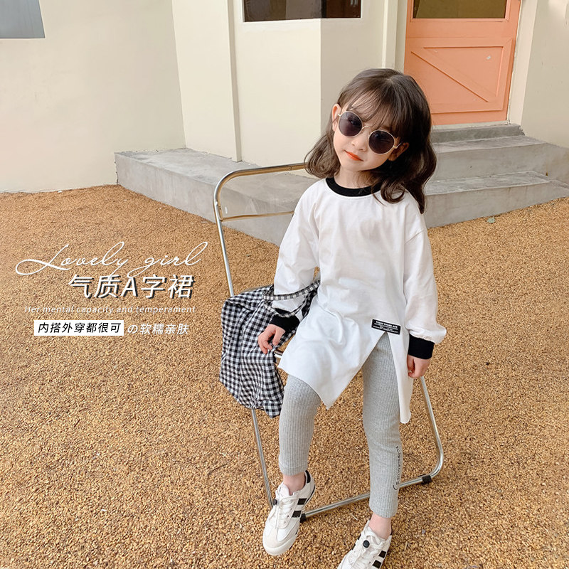 Egg roll mm girls 2022 spring new long T bottoming shirt Korean version of the baby Western style striped long-sleeved T-shirt