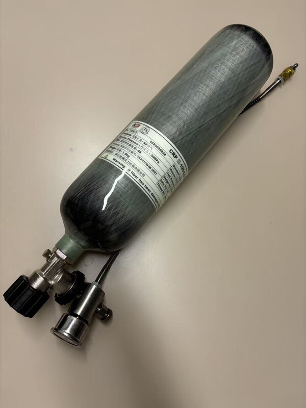 Brand New (2026 Kebao) 3L Carbon Fiber Gas Cylinder, with Stainless Steel Pressure Gauge, Comes with a Stand