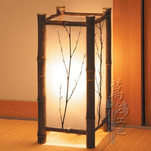 Guest room Bamboo lamp Japanese room floor lamp Japanese Tatami mat lamp Handmade pastoral natural bamboo lamp Safety certification
