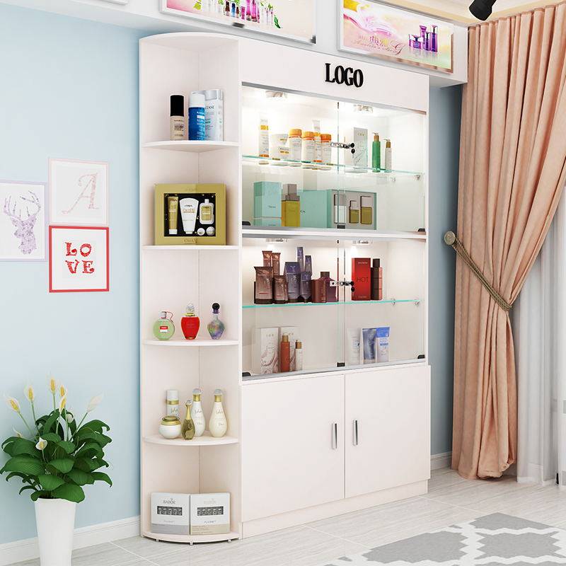 Cosmetics display beauty salon transparent glass door products with lock simple modern