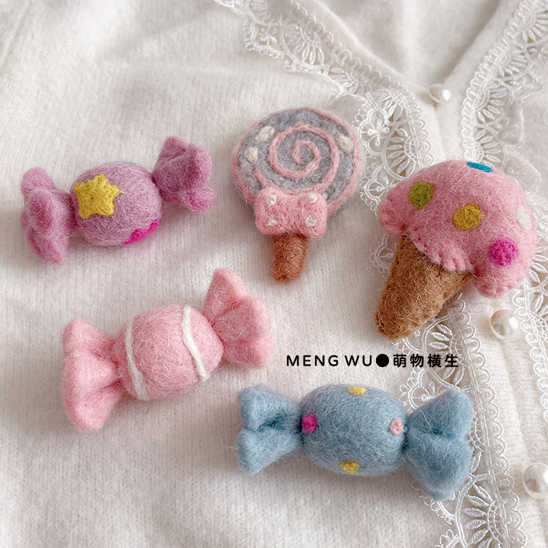Cute and Sweet Student Bags, Clothes, Accessories, Wool Felt, Candy, Lollipops, Donuts, Brooches, Ice Cream Cone Pins Cute and Sweet Student Bags, Clothes, Accessories, Wool Felt, Candy, Lollipops, Donuts, Brooches, Ice Cream Cone Pins