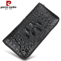 Pierre Cardin crocodile leather handbag mens leather clutch zipper handbag business casual clutch bag mens wallet