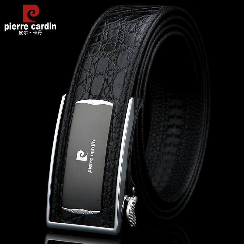 Pierre Cardin men's belt cultured crocodile leather belt business automatic buckle men's leather belt