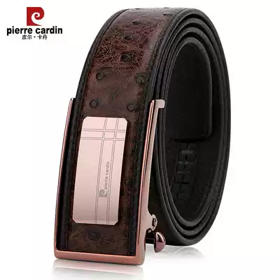 Pilcalden automatic buckle belt men Business casual men's belt ostrich pattern men's belt Joker leather belt