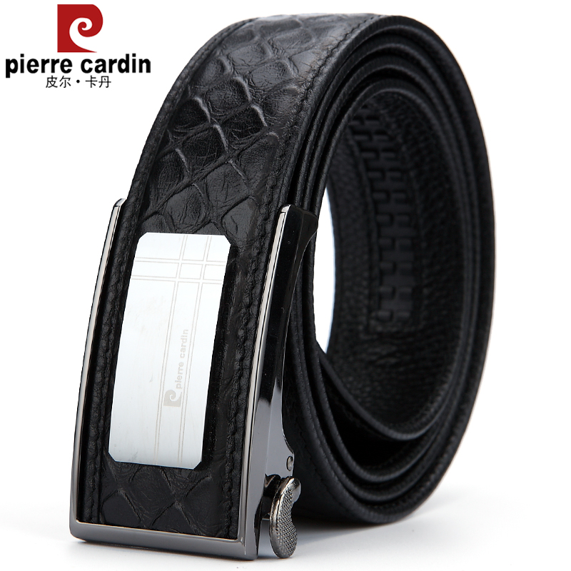 Pilkardon men's leather strap genuine leather automatic buckle belt middle aged youth Business headlayer Bull Leather Gift Box Pants Belt