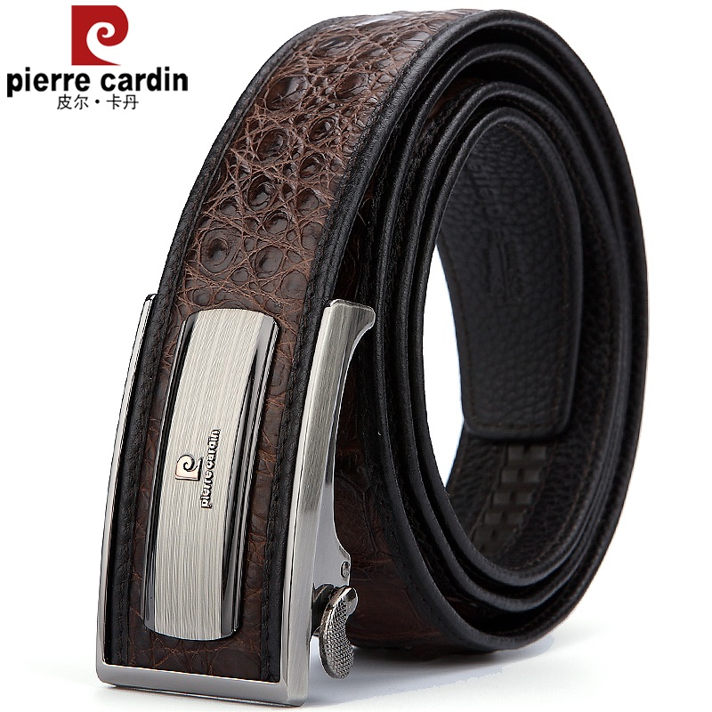 Pierre Carden men's belt real crocodile leather automatic buckle pure cowhide belt men's middle-aged and young pants belt business