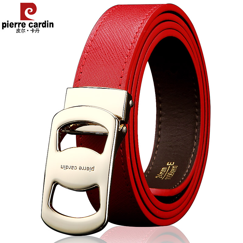 Pilcalden new women's belt leather smooth buckle cowhide belt Korean decorative belt fashion versatile