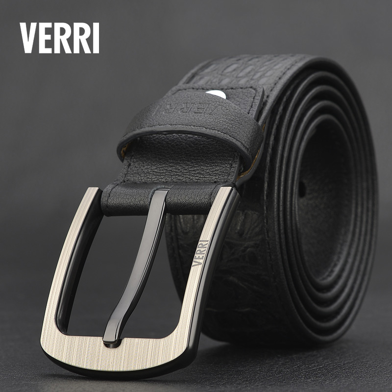 VERRI Belt Man Genuine Leather Needle Buckle Men's Head Layer Pure Cow Leather Middle-aged Wide Belt Business Casual Youth Pants Strap