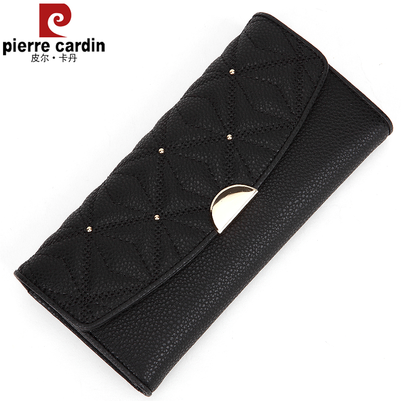 Pierre Cardon women's wallet long version clutch bag leather business fashion large-capacity tri-fold wallet new clutch bag