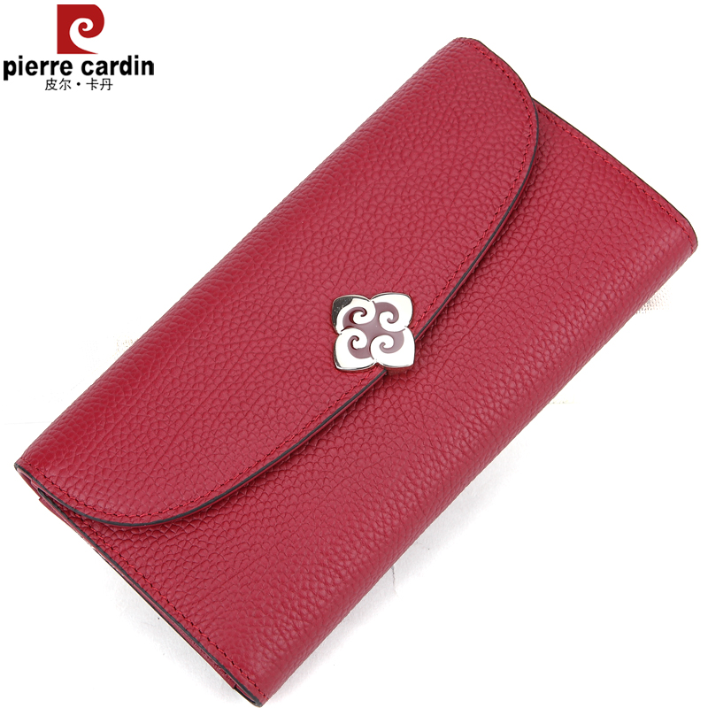 Pilcaden Woman Wallet Long Version Hand Grab Bag Genuine Leather Business Fashion Bull Leather Triple Fold Leather Wallet New Girl Bag Money Clip