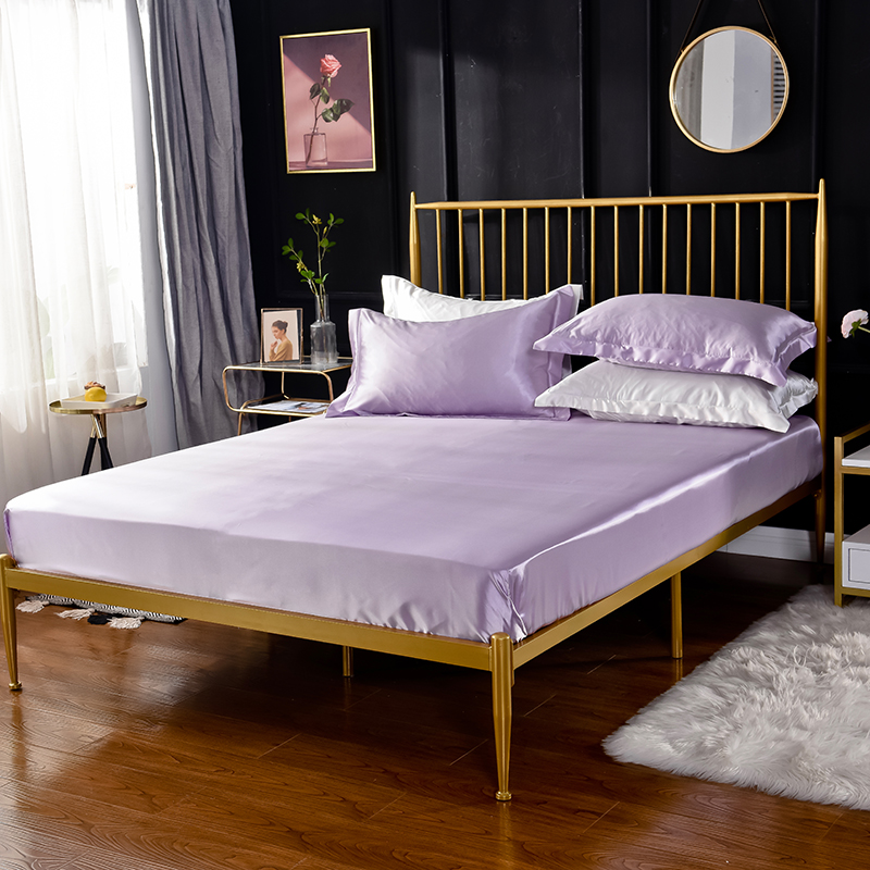 Giường lụa tơ lụa lụa tơ tằm 1,2m màu lụa lạnh và mịn 1,5m1,8m Vỏ nệm Simmons - Trang bị Covers 	ga chun trải giường 2mx2m2	