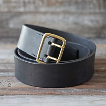  45mm bandwidth Italian vegetable tanned leather Brass double needle handmade hand-stitched belt Retro cowhide belt Belt