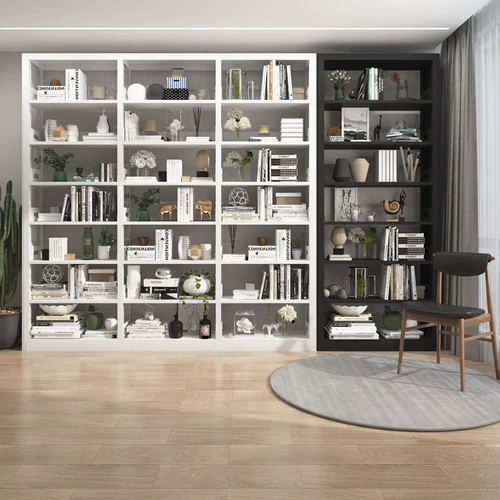 Книжная полка, белый современный и минималистичный книжный шкаф