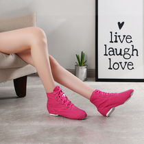 High-end adult childrens canvas jazz boots soft-soled dance shoes new practice shoes womens modern dance shoes ballet shoes