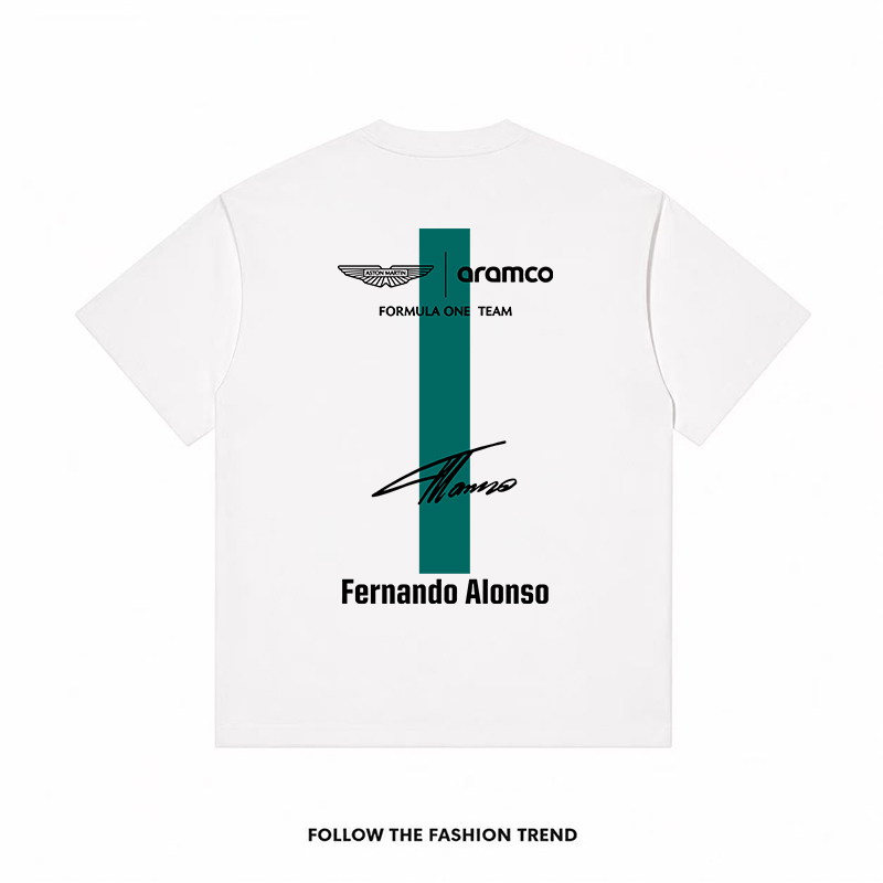 260g Martin Racing Team Alonso Printed Sorona Cool Short-Sleeved T-Shirt 26 New Style Loose Anti-Wrinkle Unisex 260g Martin Racing Team Alonso Printed Sorona Cool Short-Sleeved T-Shirt 26 New Style Loose Anti-Wrinkle Unisex