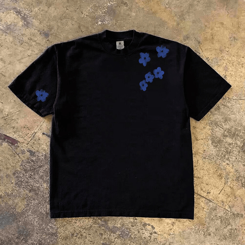 【24H Pure Cotton】260G Street Casual American Style Pure Cotton Short-Sleeve T-Shirt New Trendy Brand Loose Half-Sleeve Shirt
