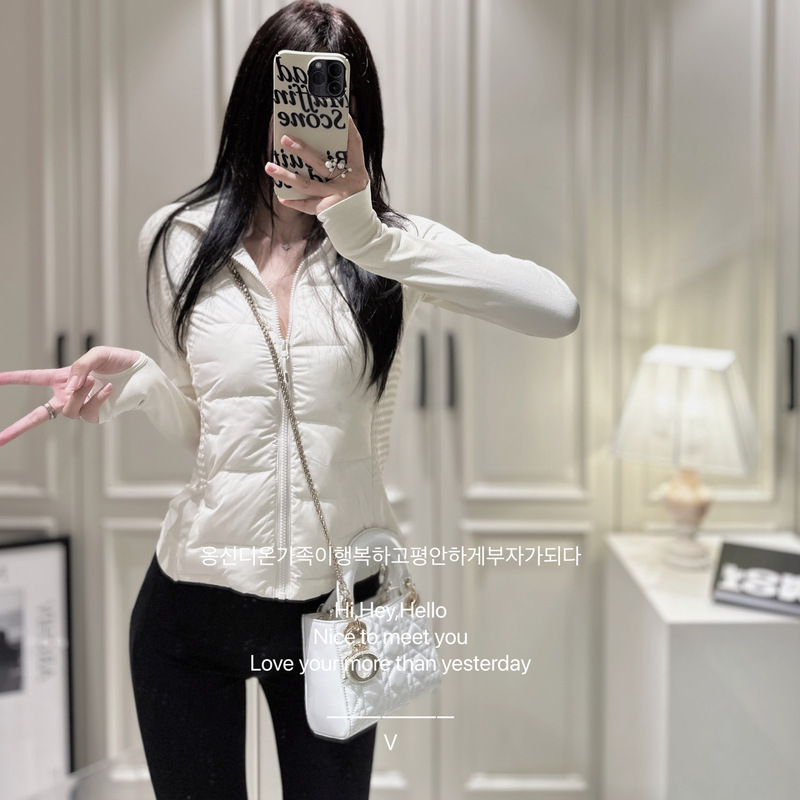 The Same Quality as the 700+ Fill Power Lulu Brand, 90% White Goose Down, Lightweight and Thin Yoga Short down Jacket