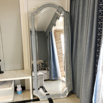 European-style light luxury floor mirror dressing mirror living room cloakroom clothing store with bracket full body fitting mirror Wall Wall