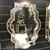 European American light luxury waterproof bathroom mirror wall-mounted toilet dressing table mirror Hotel KTV stereo decorative mirror