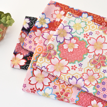 Japanese imported and wind fabric cotton bronzing cherry blossom fabric dress doll dress cheongsam childrens handmade J