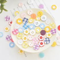 Cute candy color button baby childrens clothes pants clothing small shirt clothing button resin button