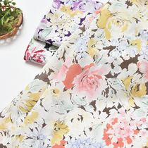 Small dough fabric cotton thin cotton ink flower fabric dress skirt dress children handmade DIY