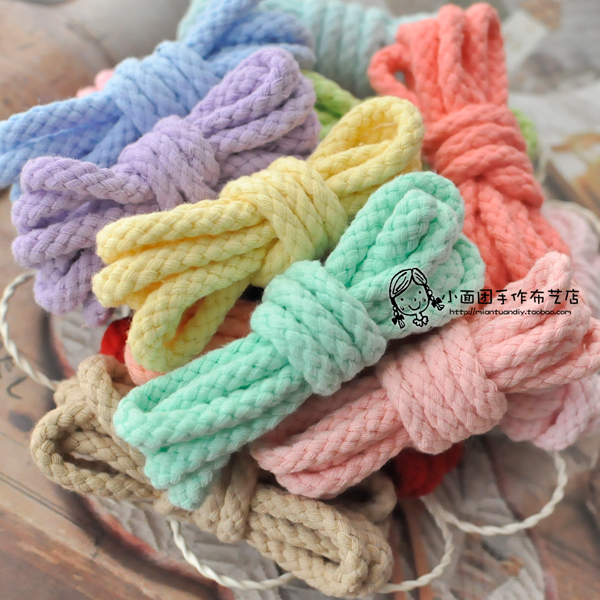 DIY handmade accessories Pure cotton yarn-dyed cotton rope Binding rope Binding rope Binding rope Draw rope Braided rope 2 meters